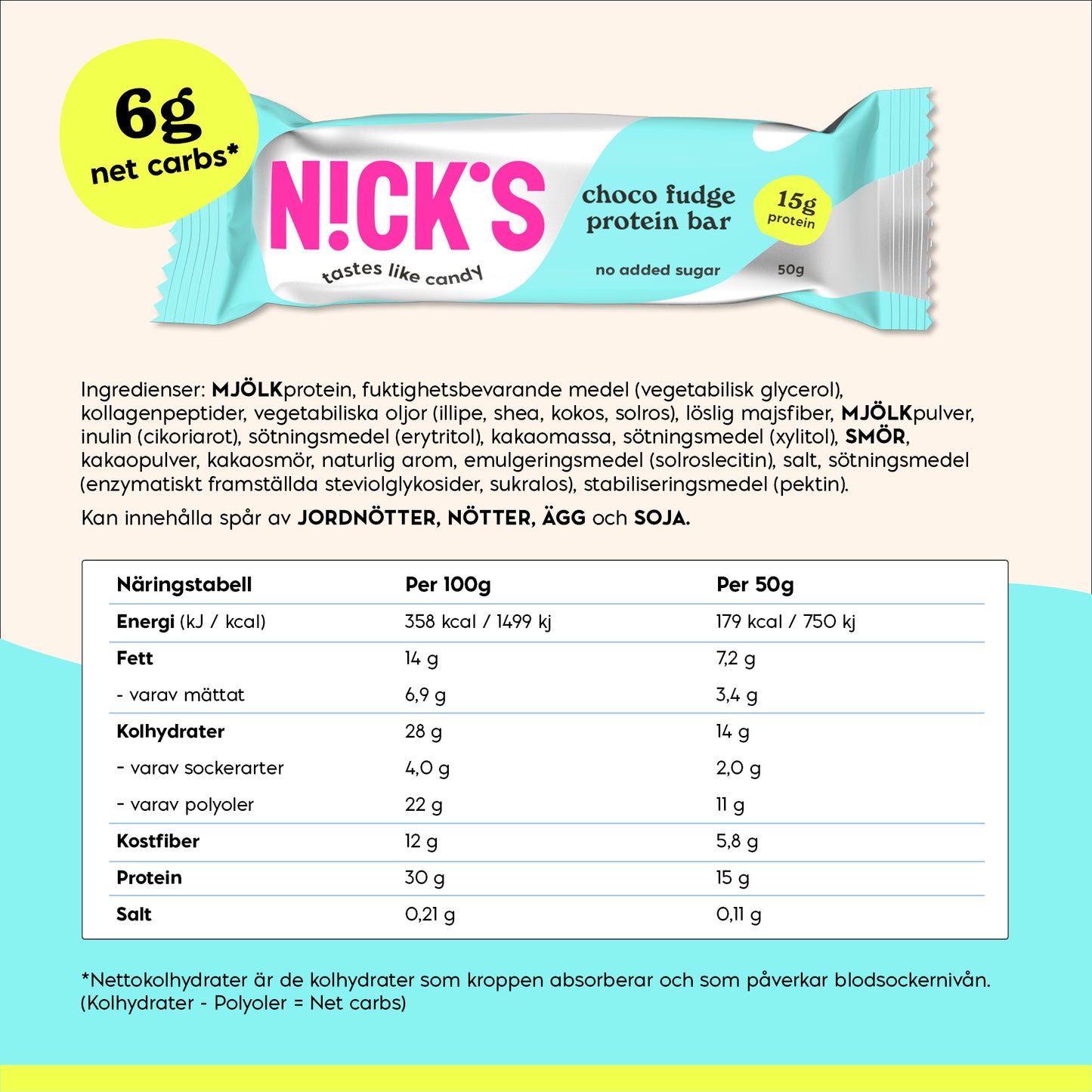 Protein bar choco fudge 12 x 50g