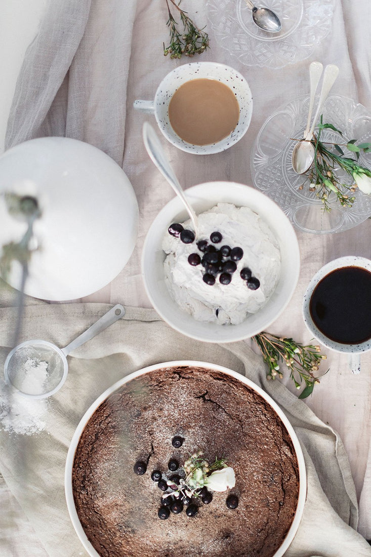 Chocolate cake with no added sugar. 