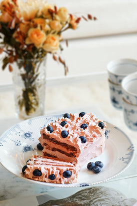 Healthy chocolate cake with coconut cream no added sugar.